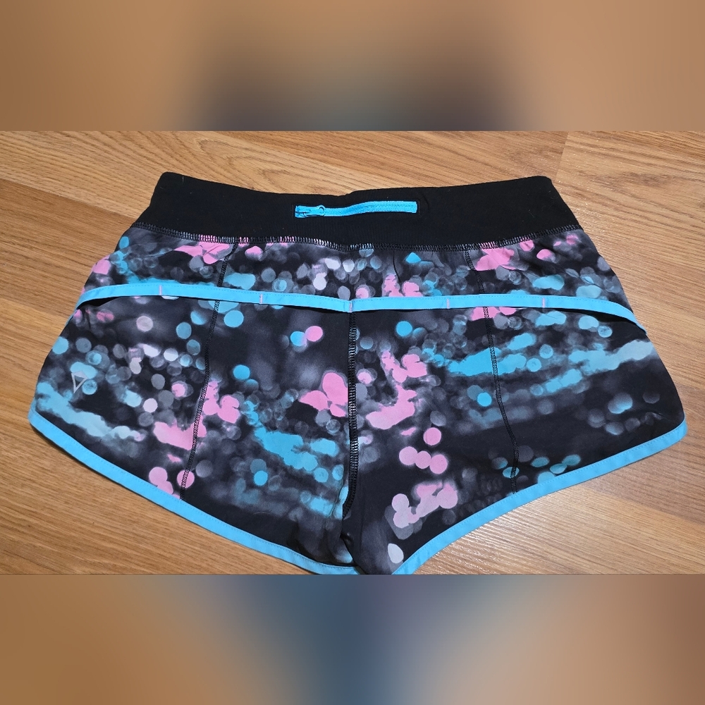 Lululemon Black and Pink Patterned Athletic Shorts